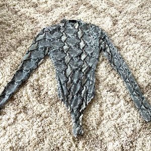 Windsor sheer snakeskin bodysuit